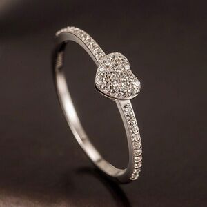 Beautiful Secret Swiss Zirconia Heart Ring ✨